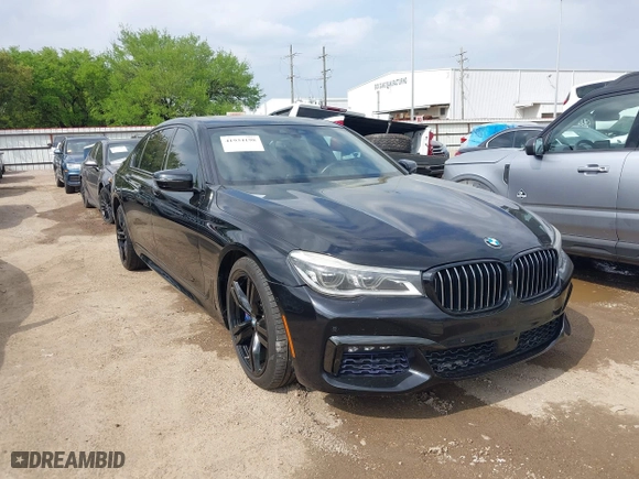 2017 BMW 7 Series 750i with VIN WBA7F0C55HGM21460, listed as a IAAI auction lot 41934198 with 58206 miles. Bid and sale history available at carsss.com. Image 1.