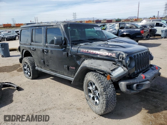 2020 Jeep Wrangler Unlimited Rubicon with VIN 1C4HJXFN8LW126037, listed as a Copart auction lot 50421535 with 52,275 mi miles and Salvage title. Bid and sale history available at DreamBid. Image 4.