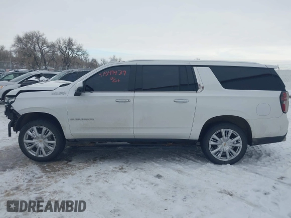 2022 Chevrolet Suburban High Country with VIN 1GNSKGKLXNR151036, listed as a IAAI auction lot 41549439 with 97,613 mi miles and . Bid and sale history available at DreamBid. Image 15.