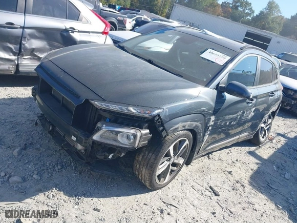 2021 Hyundai Kona Ultimate with VIN KM8K5CA50MU689814, listed as a IAAI auction lot 40655779 with 33,229 mi miles. Bid and sale history available at carsss.com. Image 2.
