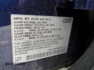 2023 Audi Q7 Premium Plus with VIN WA1LXBF78PD016100, listed as a Copart auction lot 55803915 with 21,947 mi miles and Salvage title. Bid and sale history available at DreamBid. Image 12.