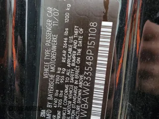 2008 BMW 3 Series 328i with VIN WBAWR33548P151108, listed as a Copart auction lot 43965545 with 132,758 mi miles and Salvage Title. Bid and sale history available at carsss.com. Image 13.