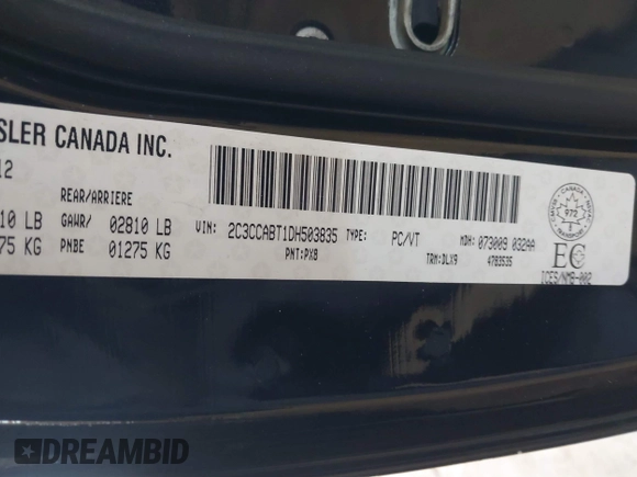 2013 Chrysler 300 with VIN 2C3CCABT1DH503835, listed as a IAAI auction lot 41303335 with 105,606 mi miles. Bid and sale history available at carsss.com. Image 9.