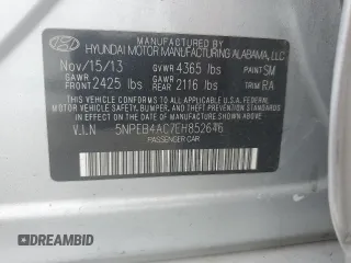 2014 Hyundai Sonata GLS with VIN 5NPEB4AC7EH852646, listed as a Copart auction lot 48745895 with 163,785 mi miles and Salvage Title. Bid and sale history available at carsss.com. Image 13.
