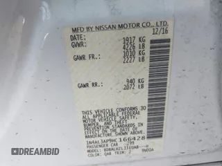 2017 Nissan Altima SR with VIN 1N4AL3AP9HC166428, listed as a IAAI auction lot 41955725 with 52,826 mi miles and . Bid and sale history available at carsss.com. Image 9.