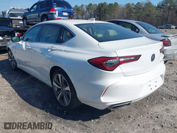 2023 Acura TLX w/Advance Package with VIN 19UUB6F64PA004763, listed as a IAAI auction lot 41485939 with 16,868 mi miles. Bid and sale history available at carsss.com. Image 3.