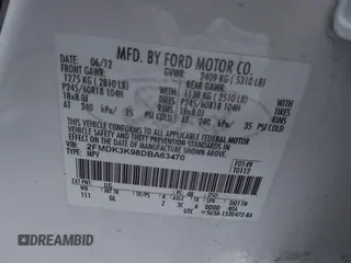 2013 Ford Edge Limited with VIN 2FMDK3K98DBA63470, listed as a IAAI auction lot 41286324 with 155,485 mi miles. Bid and sale history available at carsss.com. Image 9.