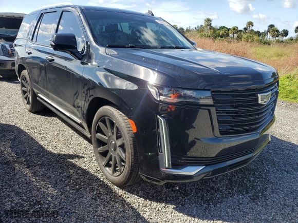 2021 Cadillac Escalade Premium Luxury Platinum with VIN 1GYS3DKL7MR168745, listed as a Copart auction lot 76098144 with 59,423 mi miles and Non Repairable. Bid and sale history available at carsss.com. Image 4.