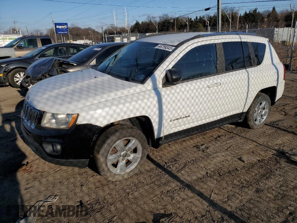 2013 Jeep Compass Sport with VIN 1C4NJCBA2DD275667, listed as a Copart auction lot 46259345 with 142,420 mi miles and Clean Title. Bid and sale history available at carsss.com. Image 1.