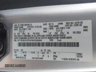2015 Ford F-150 XL с VIN 1FTEW1CPXFKF02269, выставлен на аукционе IAAI как лот 41590185 с пробегом 285 377 миль миль и . История ставок и продаж доступна на DreamBid. Изображение 9.