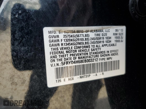 2014 Acura MDX Technology z VIN 5FRYD4H68EB003212, wystawiony jako Copart lot #57094285 z przebiegiem 146 087 mil mil oraz Szkoda całkowita • Salvage title. Historia ofert i sprzedaży dostępna na DreamBid. Obrazek 13.