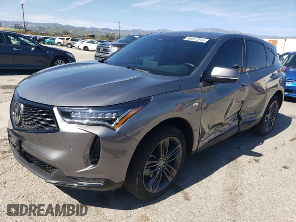 2024 Acura RDX w/A-Spec Package with VIN 5J8TC2H6XRL018981, listed as a Copart auction lot 49927015 with 10,588 mi miles and Salvage title. Bid and sale history available at DreamBid. Image 1.