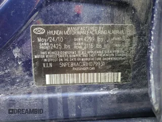 2011 Hyundai Sonata GLS z VIN 5NPEB4AC3BH079931, wystawiony jako Copart lot #49414425 z przebiegiem 186 518 mil mil oraz Szkoda całkowita • Salvage title. Historia ofert i sprzedaży dostępna na DreamBid. Obrazek 14.