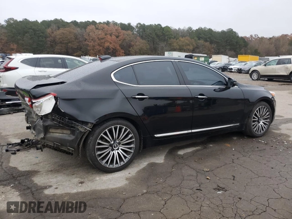 2014 Kia Cadenza Premium with VIN KNALN4D70E5125066, listed as a Copart auction lot 84671834 with 110,216 mi miles and Salvage Title. Bid and sale history available at carsss.com. Image 3.