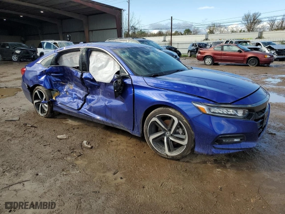 2019 Honda Accord Sedan Sport 1.5T with VIN 1HGCV1F3XKA101048, listed as a Copart auction lot 84796114 with 0 mi miles and Salvage Title. Bid and sale history available at carsss.com. Image 4.