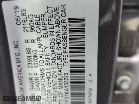 2019 Honda Accord Sport with VIN 1HGCV1F31KA103223, listed as a Copart auction lot 48048075 with 77,518 mi miles and Salvage Title. Bid and sale history available at DreamBid. Image 13.