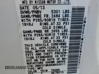 2014 Infiniti QX70 z VIN JN8CS1MU8EM450011, wystawiony jako Copart lot #47757235 z przebiegiem Nie podano mil oraz Szkoda całkowita • Salvage title. Historia ofert i sprzedaży dostępna na DreamBid. Obrazek 12.