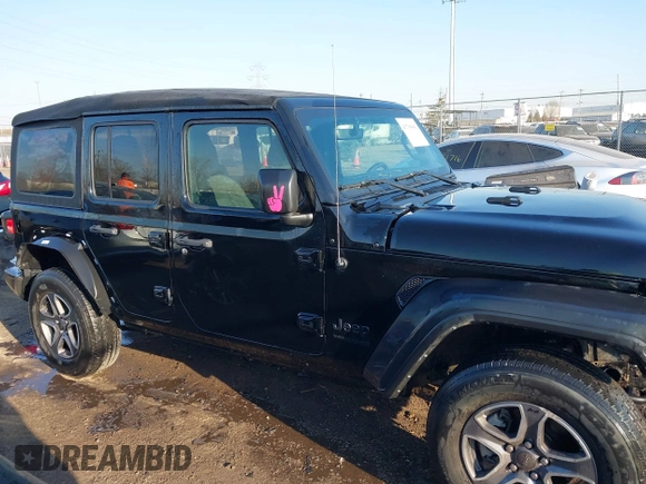 2022 Jeep Wrangler Unlimited Sport S with VIN 1C4HJXDG5NW135060, listed as a IAAI auction lot 41738841 with 33,322 mi miles. Bid and sale history available at carsss.com. Image 14.