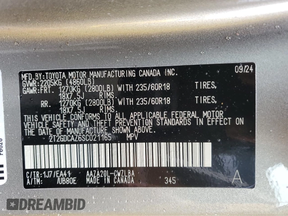 2025 Lexus NX with VIN 2T2GDCAZ6SC021165, listed as a Copart auction lot 86901944 with 165 mi miles and Non Repairable. Bid and sale history available at carsss.com. Image 14.