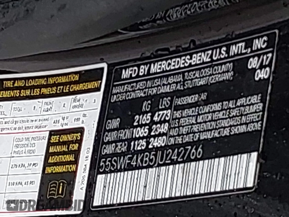 2018 Mercedes-Benz C 300 с VIN 55SWF4KB5JU242766, выставлен на аукционе IAAI как лот 41663368 с пробегом 79 959 миль миль и . История ставок и продаж доступна на DreamBid. Изображение 9.