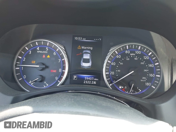 2018 Infiniti Q60 Luxe with VIN JN1EV7EK7JM340821, listed as a IAAI auction lot 42139185 with 59,407 mi miles and . Bid and sale history available at DreamBid. Image 7.