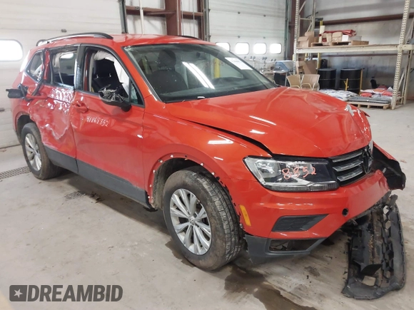 2018 Volkswagen Tiguan S with VIN 3VV0B7AX4JM019424, listed as a IAAI auction lot 41868852 with 50,889 mi miles and . Bid and sale history available at DreamBid. Image 1.