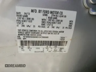 2013 Ford Explorer with VIN 1FM5K8B89DGC56065, listed as a Copart auction lot 63057355 with 90,218 mi miles and Non repairable. Bid and sale history available at DreamBid. Image 13.