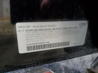 2017 Audi S8 z VIN WUAJ5AFD4HN901296, wystawiony jako Copart lot #44347595 z przebiegiem 80 045 mil mil oraz Czysty tytuł • Clean title. Historia ofert i sprzedaży dostępna na DreamBid. Obrazek 12.