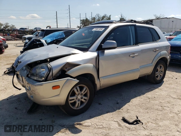 2006 Hyundai Tucson GLS with VIN KM8JN12DX6U393837, listed as a Copart auction lot 75961954 with 215,906 mi miles and Salvage Title. Bid and sale history available at carsss.com. Image 1.