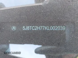 2019 Acura RDX w/Advance Pkg with VIN 5J8TC2H77KL002039, listed as a IAAI auction lot 41275764 with 45,129 mi miles. Bid and sale history available at carsss.com. Image 9.
