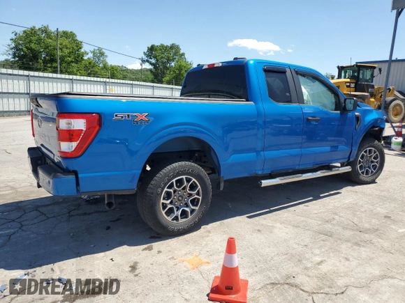 2021 Ford F-150 XL with VIN 1FTEX1EP8MFC94005, listed as a Copart auction lot 57518465 with 32,149 mi miles and Salvage title. Bid and sale history available at DreamBid. Image 3.