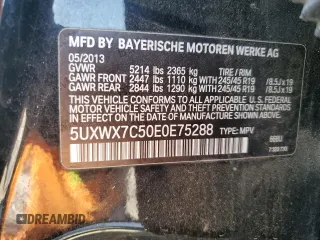 2014 BMW X3 xDrive35i with VIN 5UXWX7C50E0E75288, listed as a Copart auction lot 54365825 with Not Provided miles and Salvage Title. Bid and sale history available at DreamBid. Image 12.