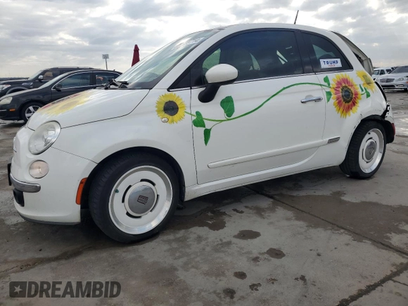 2015 FIAT 500 Lounge with VIN 3C3CFFCR2FT575516, listed as a Copart auction lot 86325714 with 149,465 mi miles and Salvage title. Bid and sale history available at DreamBid. Image 1.