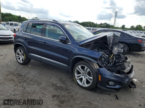 2016 Volkswagen Tiguan SEL with VIN WVGAV7AXXGW555809, listed as a Copart auction lot 55177805 with 40,676 mi miles and Salvage Title. Bid and sale history available at DreamBid. Image 4.