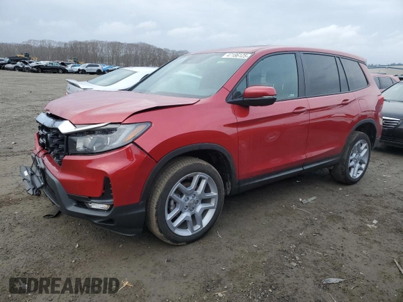 2024 Honda Passport EX-L z VIN 5FNYF8H52RB010348, wystawiony jako Copart lot #47186125 z przebiegiem 27 264 mil mil oraz Szkoda całkowita • Salvage title. Historia ofert i sprzedaży dostępna na DreamBid. Obrazek 1.