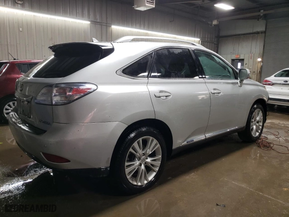 2010 Lexus RX 450h with VIN JTJBC1BAXA2013255, listed as a Copart auction lot 43362945 with 131,905 mi miles and Salvage Title. Bid and sale history available at carsss.com. Image 3.