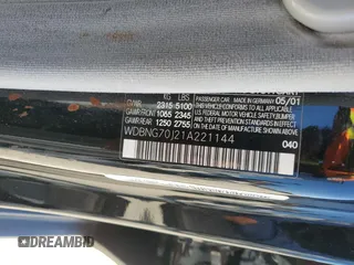 2001 Mercedes-Benz S 320/430/500 with VIN WDBNG70J21A221144, listed as a Copart auction lot 56856945 with Not provided miles and Salvage title. Bid and sale history available at DreamBid. Image 12.