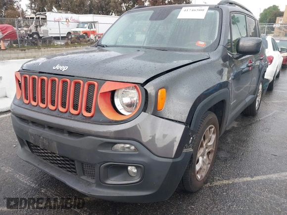 2017 Jeep Renegade Latitude with VIN ZACCJABB2HPG16741, listed as a IAAI auction lot 41746500 with 36,619 mi miles. Bid and sale history available at carsss.com. Image 2.