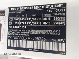2021 Mercedes-Benz GLC 300 z VIN W1N0G8EBXMF995726, wystawiony jako IAAI lot #41954125 z przebiegiem 90 981 mil mil oraz . Historia ofert i sprzedaży dostępna na DreamBid. Obrazek 9.