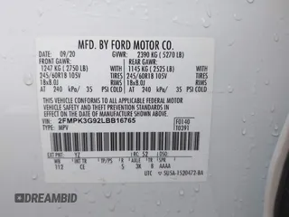 2020 Ford Edge SE z VIN 2FMPK3G92LBB16765, wystawiony jako IAAI lot #42413763 z przebiegiem 99 058 mil mil oraz . Historia ofert i sprzedaży dostępna na DreamBid. Obrazek 9.