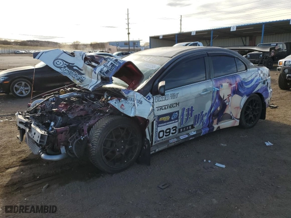 2008 Mitsubishi Lancer Evolution MR with VIN JA3AW56V98U051308, listed as a Copart auction lot 50452355 with 0 mi miles and Salvage Title. Bid and sale history available at carsss.com. Image 1.
