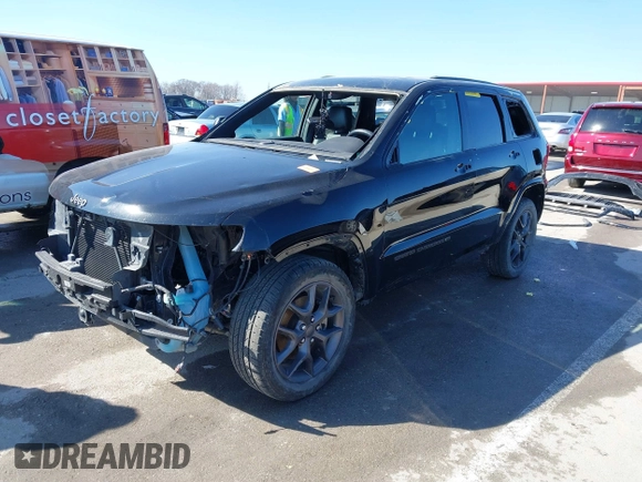2021 Jeep Grand Cherokee 80th Anniversary with VIN 1C4RJFBG9MC745643, listed as a IAAI auction lot 41729989 with 88,567 mi miles and . Bid and sale history available at DreamBid. Image 21.