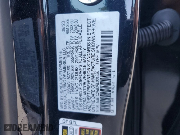 2024 Acura RDX w/A-Spec Advance Package with VIN 5J8TC2H83RL001330, listed as a Copart auction lot 52334685 with 10,401 mi miles and Salvage Title. Bid and sale history available at carsss.com. Image 14.
