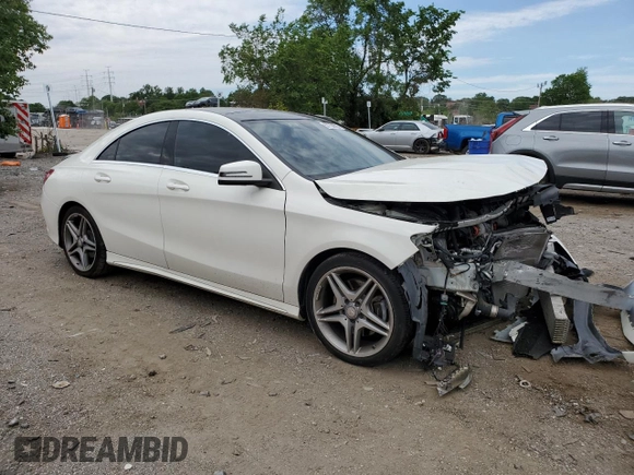 2014 Mercedes-Benz CLA 250 with VIN WDDSJ4GB3EN124980, listed as a Copart auction lot 57704585 with 86,643 mi miles and Salvage title. Bid and sale history available at DreamBid. Image 4.