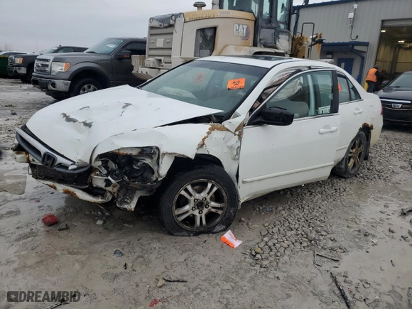 2007 Honda Accord Sdn EX-L with VIN 1HGCM568X7A089853, listed as a Copart auction lot 47017235 with 0 mi miles and Clean Title. Bid and sale history available at carsss.com. Image 1.