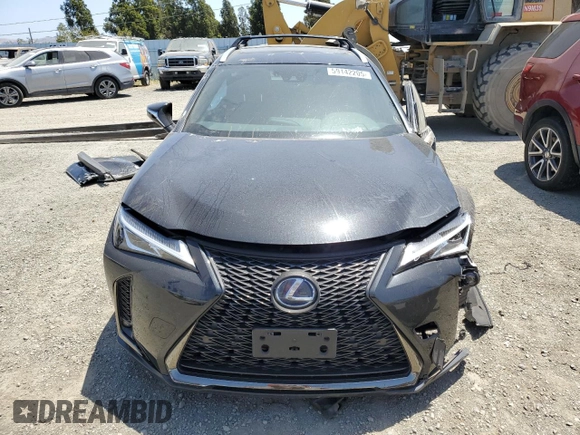 2019 Lexus UX 250h with VIN JTHU9JBH2K2013001, listed as a Copart auction lot 59142205 with 104,917 mi miles and Salvage title. Bid and sale history available at DreamBid. Image 5.