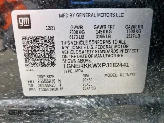 2023 Chevrolet Traverse Premier with VIN 1GNERKKWXPJ182441, listed as a Copart auction lot 57129195 with Not provided miles and Salvage title. Bid and sale history available at DreamBid. Image 13.