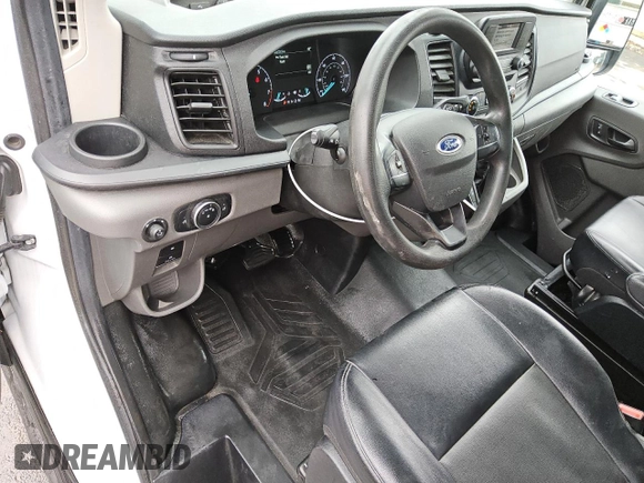 2021 Ford Transit Cargo with VIN 1FTBW3X85MKA60788, listed as a Copart auction lot 48044345 with 66,533 mi miles and Salvage Title. Bid and sale history available at carsss.com. Image 8.