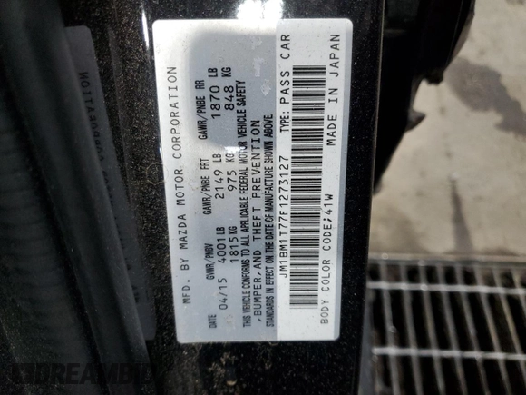 2015 Mazda 3 i SV with VIN JM1BM1T77F1273127, listed as a Copart auction lot 50403795 with 135,182 mi miles and Salvage Title. Bid and sale history available at carsss.com. Image 12.