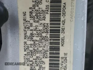2013 Toyota Corolla L with VIN 5YFBU4EE9DP106564, listed as a Copart auction lot 63127244 with 197,699 mi miles and Clean Title. Bid and sale history available at DreamBid. Image 13.